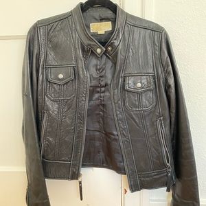 Michael Kors Leather Moro Jacket